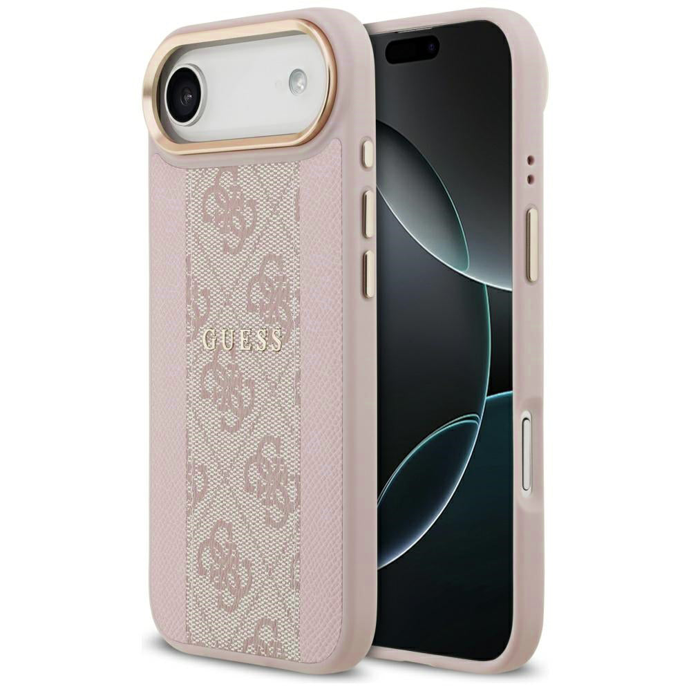 Husa de protectie Guess Hardcase 4G Stripe MagSafe (GUHMP17MPG4SEMCP) compatibil cu iPhone 17 Air, Roz