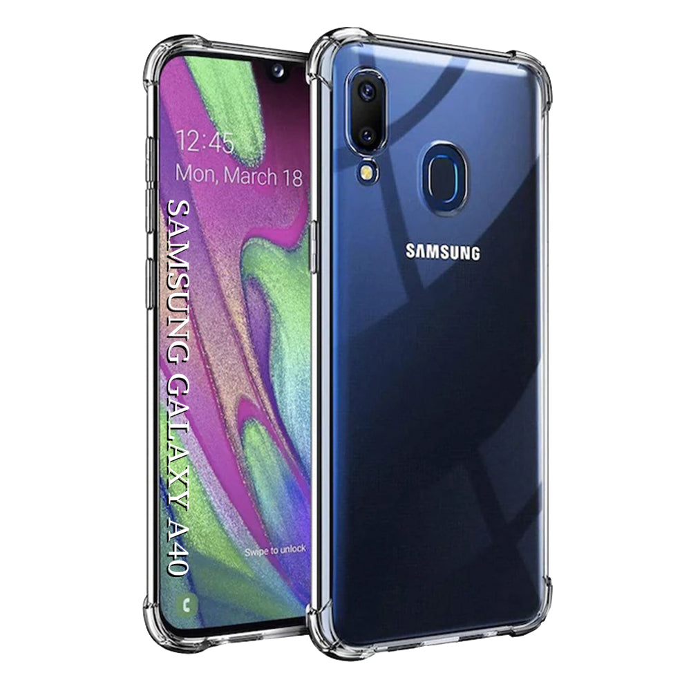 Husa de protectie Techsuit Shockproof Clear Silicone compatibil cu Samsung Galaxy A40, Transparent