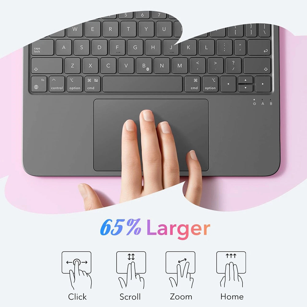Husa de protectie tableta ESR Flex Keyboard Case compatibil cu iPad Air 4 (2020) / Air 5 (2022) / Air 11 (2024) / Air 11 (2025) / Air 11 (2026), Gri Inchis