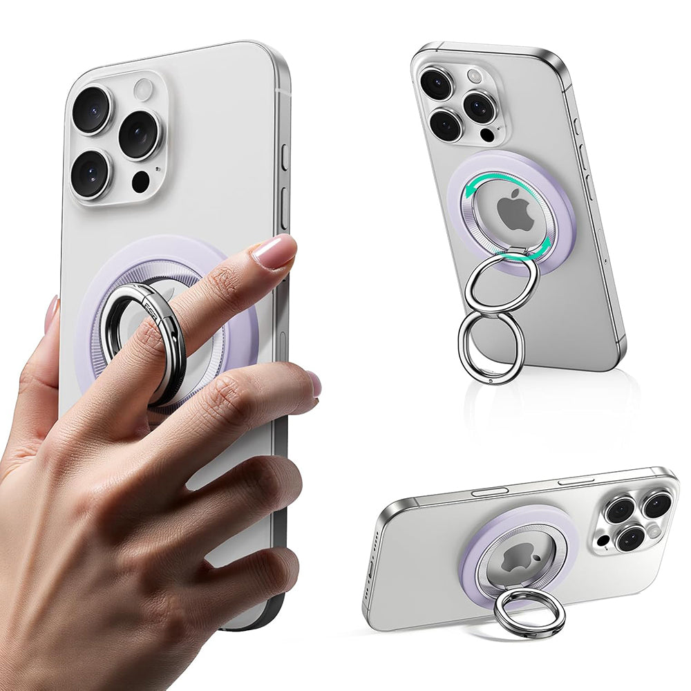 Suport ESR Phone Grip Stand (2K6180361), Magnetic, 360°, 5.2mm Ultra-thin, with HaloLock Universal Ring, Lavanda