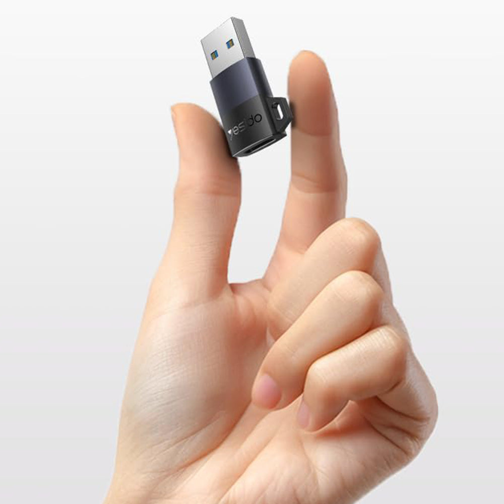 Adaptor Yesido OTG Adapter (GS34), USB3.0 Male to Type-C Female, 18W, Aluminum Alloy, Gri