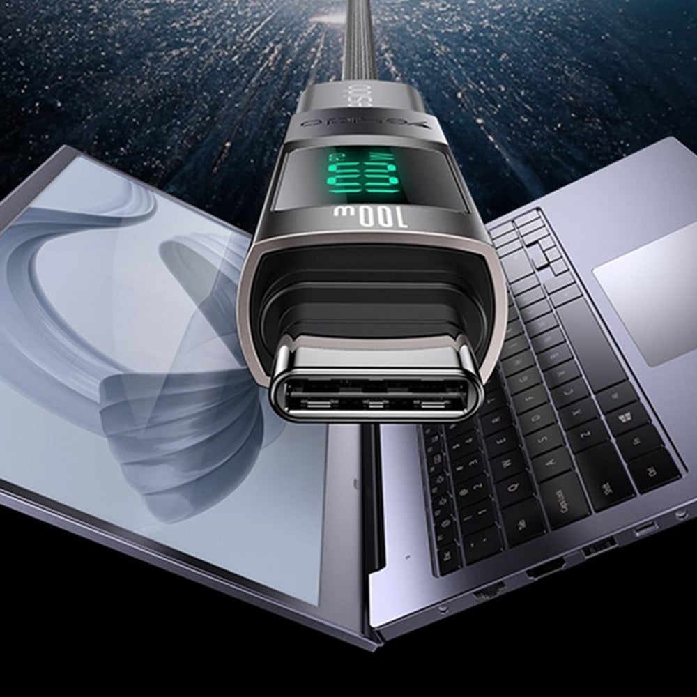 Adaptor Yesido OTG Adapter (GS24), Type-C to Type-C, Power Real-time Display, 100W, 5A, Plug&Play, Gri