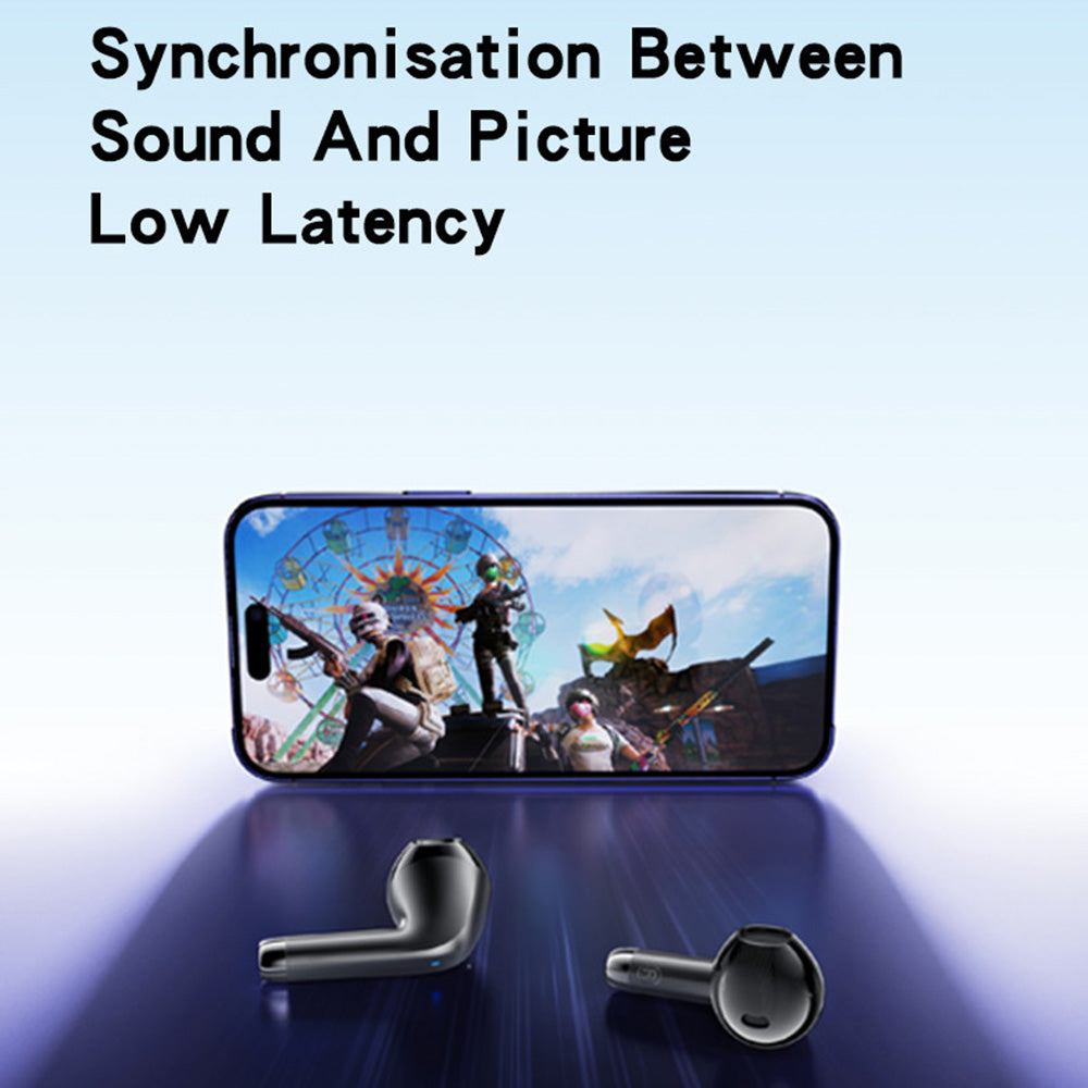 Casti Yesido (TWS21), with Bluetooth V5.3, Half-In-ear Design, Touch Control, Noise Cancelling, 320mAh, Negru