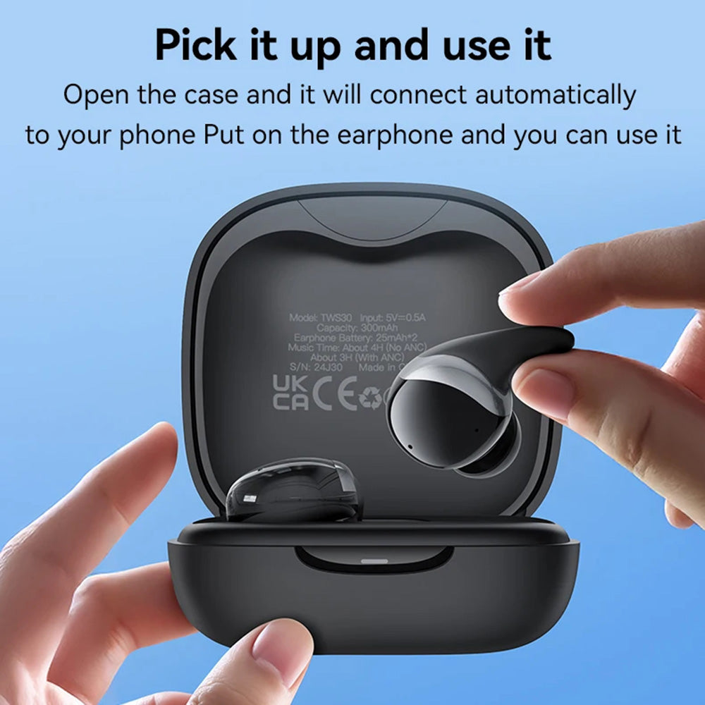 Casti Yesido (TWS30), with ANC, TWS, Microphone, Bluetooth 5.3, In-ear Design, 300mAh, Negru