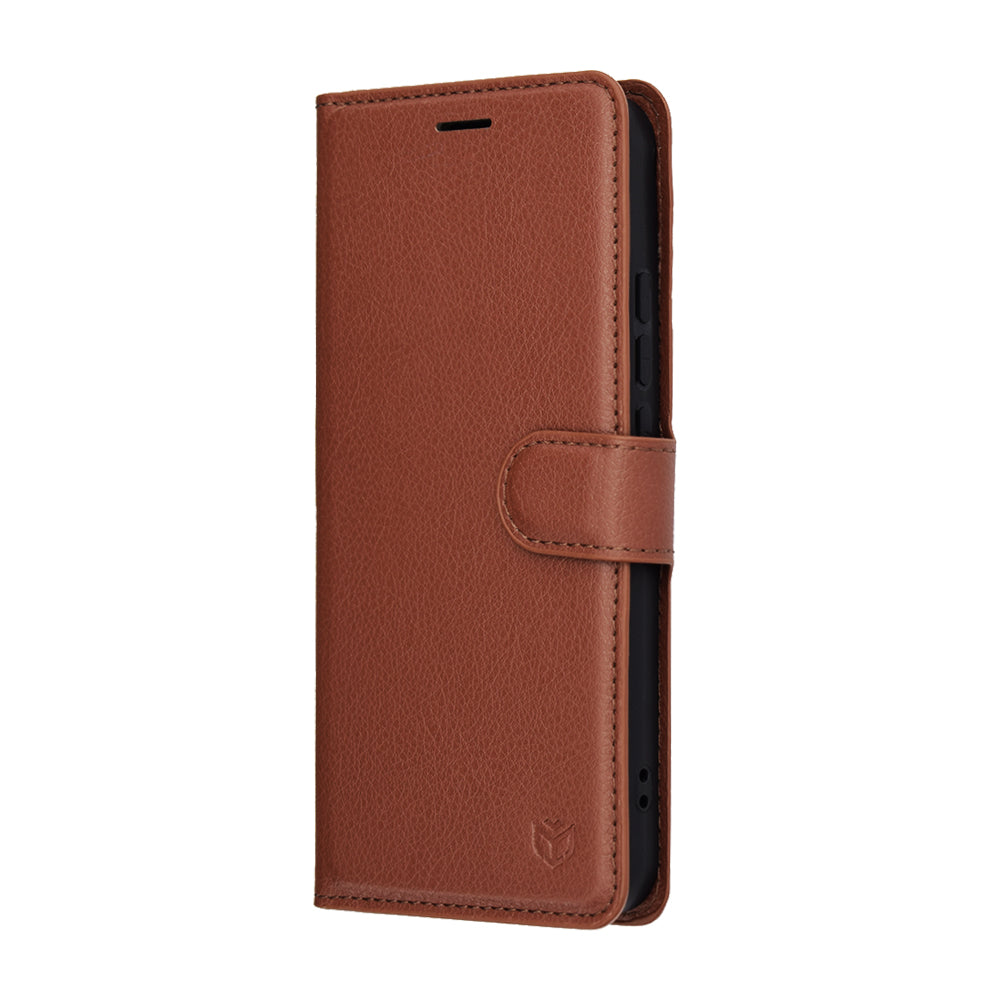 Husa de protectie Techsuit Leather Folio compatibil cu Oppo Reno14, Maro