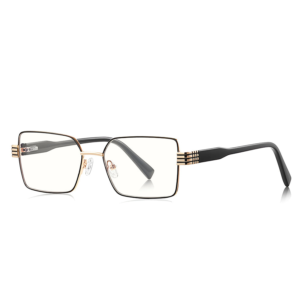 Techsuit Anti-Blue Light Glasses Reflex PC (3160), for Women, Rectangle, Metal Frame, AC Lens, Negru