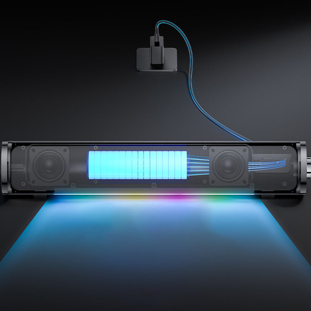 Casti Yesido Wireless Speaker (YSW27), Bluetooth 5.3, Audio System Sound Amplifier, RGB Lights, TF, AUX, USB, 1200mAh, Negru