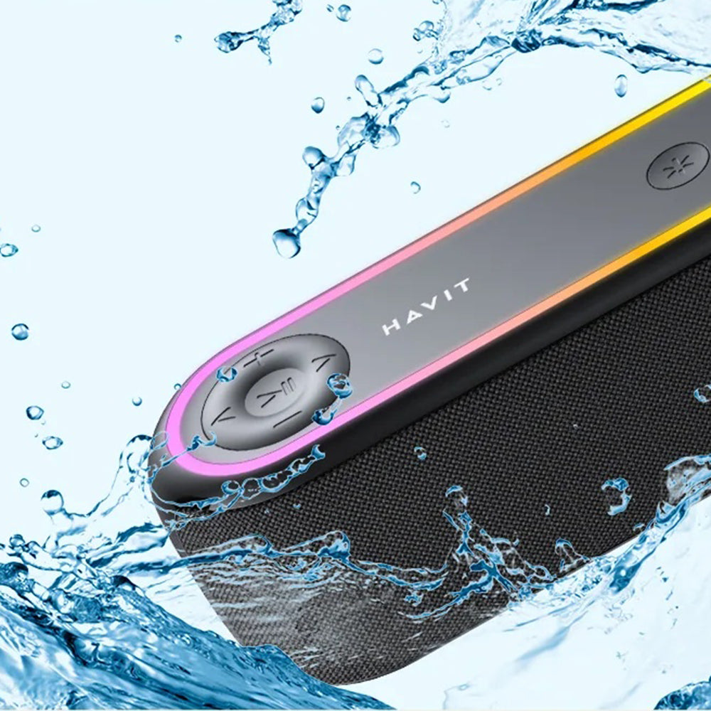 Casti Havit Wireless Speaker (SK810BT), USB-C, Bluetooth 5.3, TWS, TF, USB, FM, AUX, Hands-Free Call, RGB, IPX5, 2400mAh, Negru