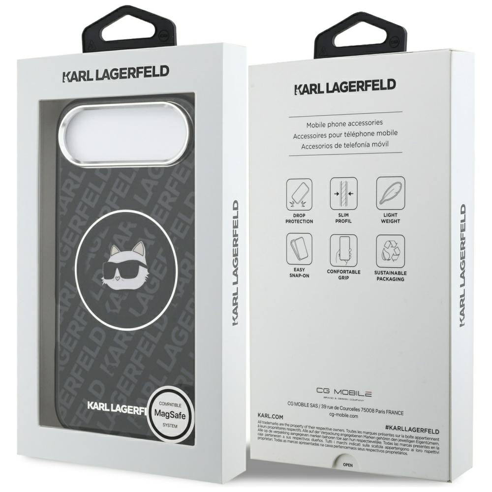 Husa de protectie Karl Lagerfeld IML Choupette Head Logo MagSafe (KLHMP17MHMKBCHOK) compatibil cu iPhone 17 Air, Negru