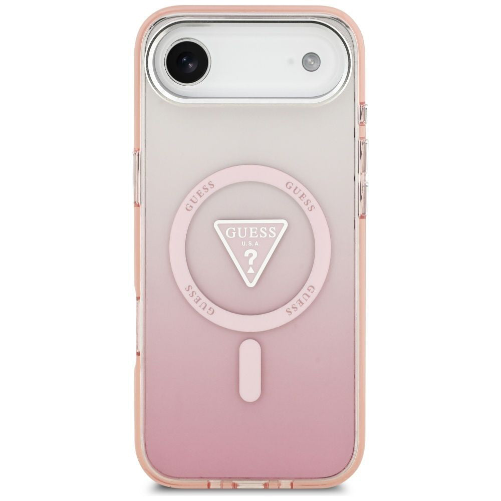 Husa de protectie Guess IML Gradient Triangle Logo MagSafe (GUHMP17MHGTMLCGP) compatibil cu iPhone 17 Air, Roz