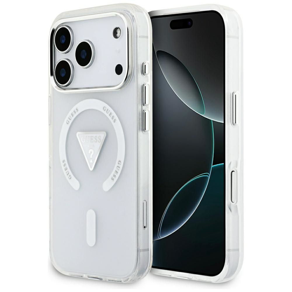 Husa de protectie Guess IML Gradient Triangle Logo MagSafe (GUHMP17LHGTMLCGT) compatibil cu iPhone 17 Pro, Transparent