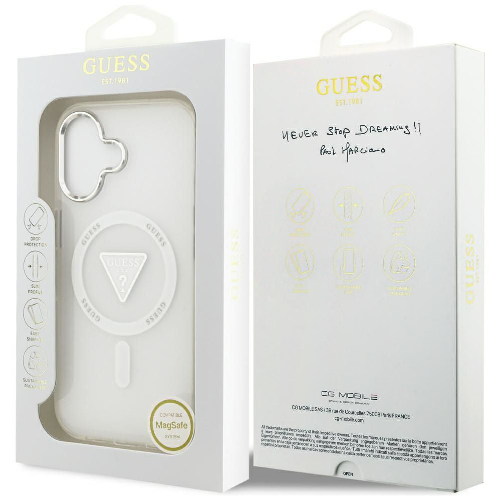 Husa de protectie Guess IML Gradient Triangle Logo MagSafe (GUHMP17SHGTMLCGT) compatibil cu iPhone 17, Transparent