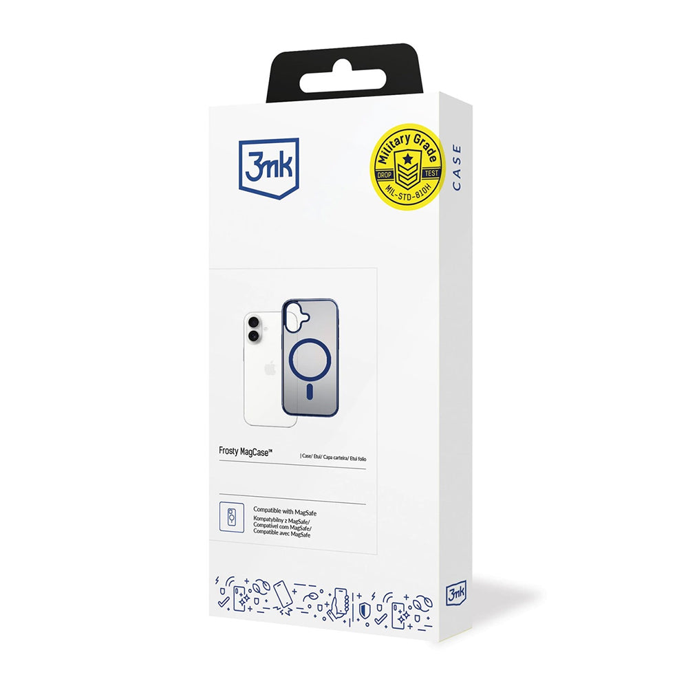 Husa de protectie 3mk Frosty MagCase compatibil cu iPhone 17, Albastru