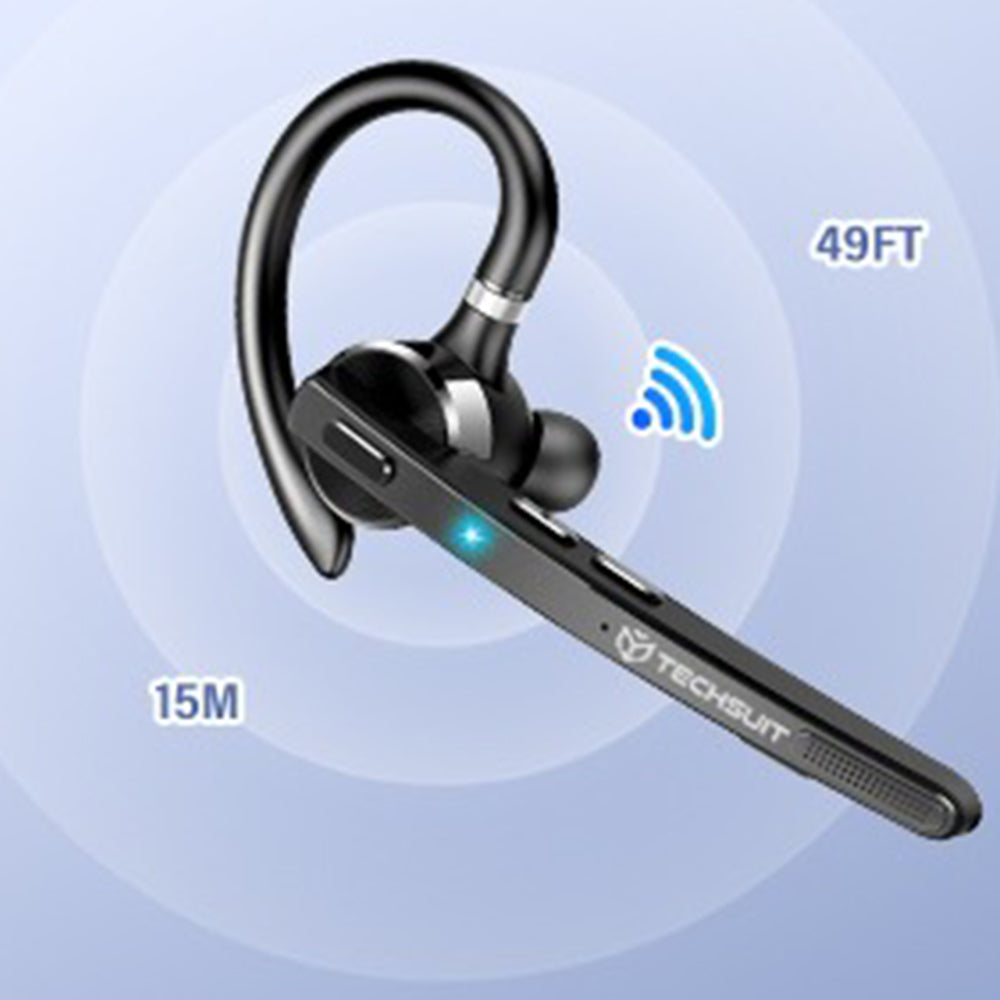 Casti Techsuit Premium Bluetooth Headset TalkZen (G9), HandsFree, BT5.1, Dual Noise Cancelling Microphone, 500mAh, 72hrs, Negru