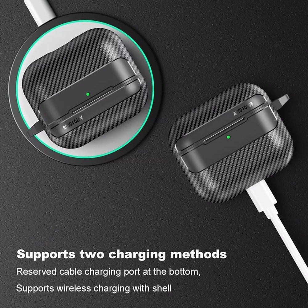 Casti Techsuit CarbonFiber, for AirPods 4, Negru