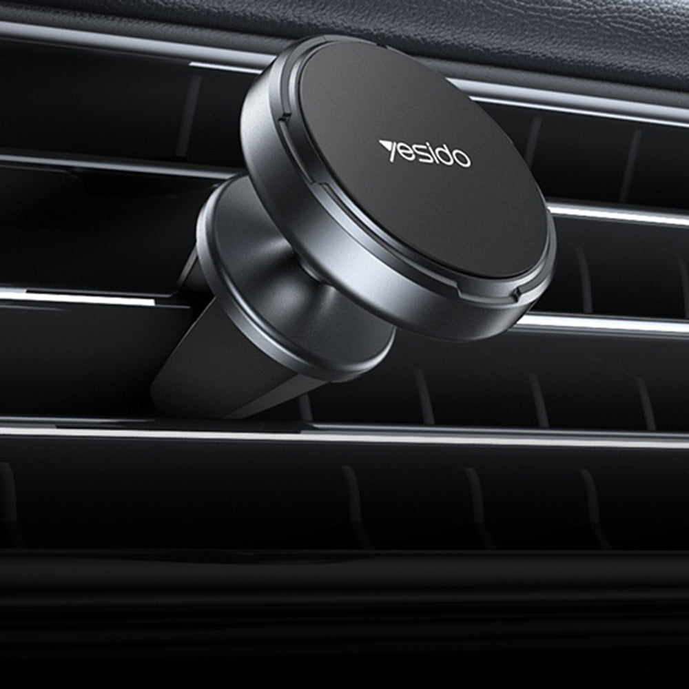 Suport Yesido Mini (C214), Magnetic, for Air Vent, Free Rotation, Zinc Alloy, Non-slip, Universal, Negru
