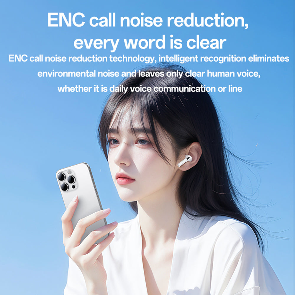 Casti Yesido (TWS32), with ANC, Microphone, Bluetooth 5.4, Half-In-ear Design, 300mAh, Alb