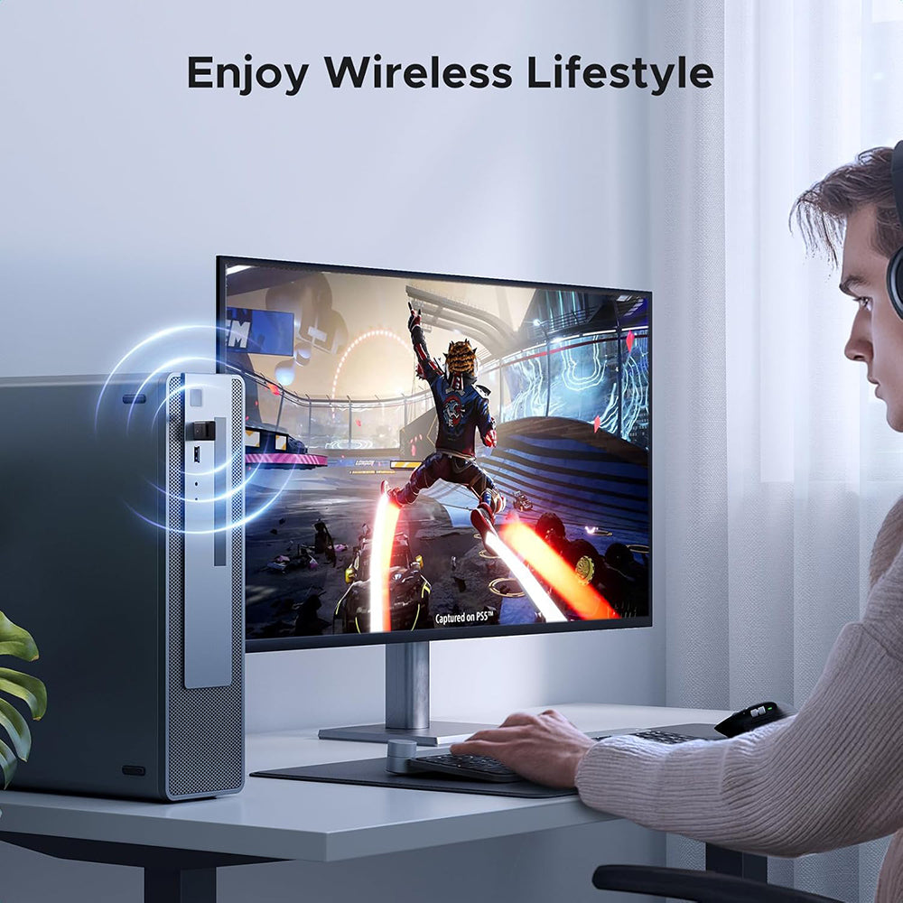 Adaptor Ugreen Wireless Adapter (75073), USB, Bluetooth 6.0, Plug & Play, for Windows 11/10/8.1, EDR, BLE Technology, Negru