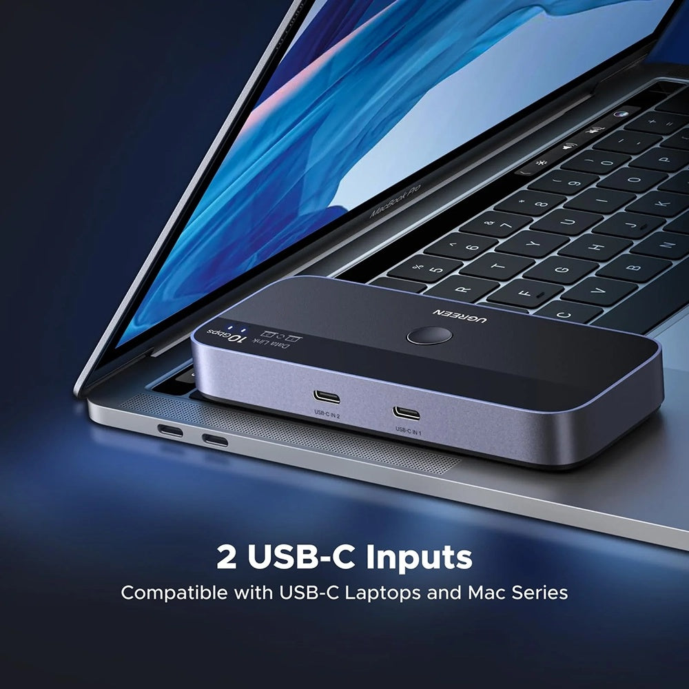 Adaptor Ugreen Adapter CM691 (45784), Sharing Switch 2xUSB-C & Mini USB Input, 3xUSB & USB-C Output, 10Gbps, Plug&Play, Negru