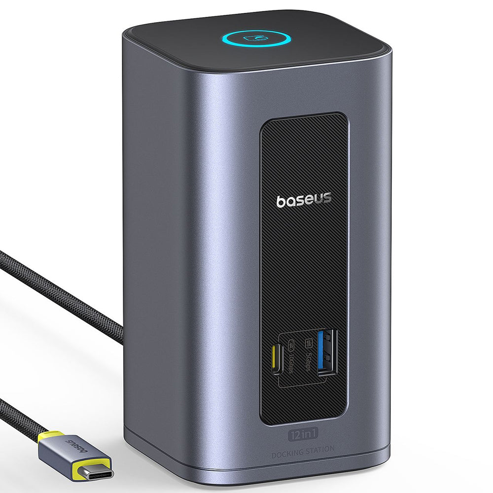 Hub/Dock Baseus Docking Station Nomos NU1 Air (B0114400), 12 Ports, 10Gbps, 100W PD, 4K Displays, Gri