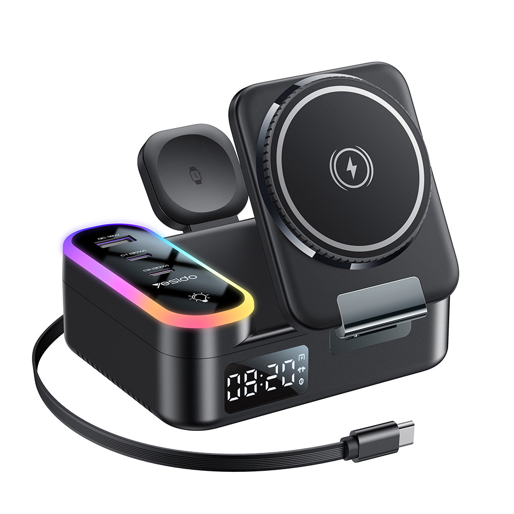 Incarcator Yesido (DS38), 8in1 Wireless, 65W, Fast Charging, Negru