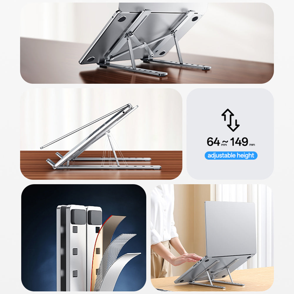 Suport Yesido Laptop (LP07), Stable & Secure Design, 7-Level Height Adjustment, Aluminum Alloy, for 13-20" Laptops, Argintiu