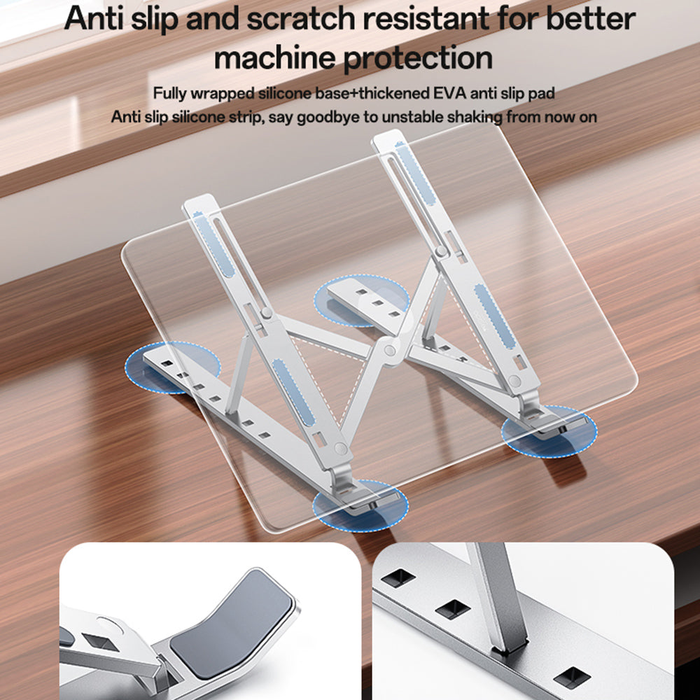 Suport Yesido Laptop (LP07), Stable & Secure Design, 7-Level Height Adjustment, Aluminum Alloy, for 13-20" Laptops, Argintiu