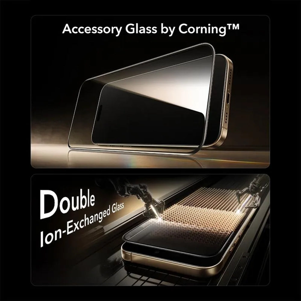 Folie de protectie ESR Corning Gorilla Glass UltraFit™ compatibil cu iPhone 17 Pro Max, Negru