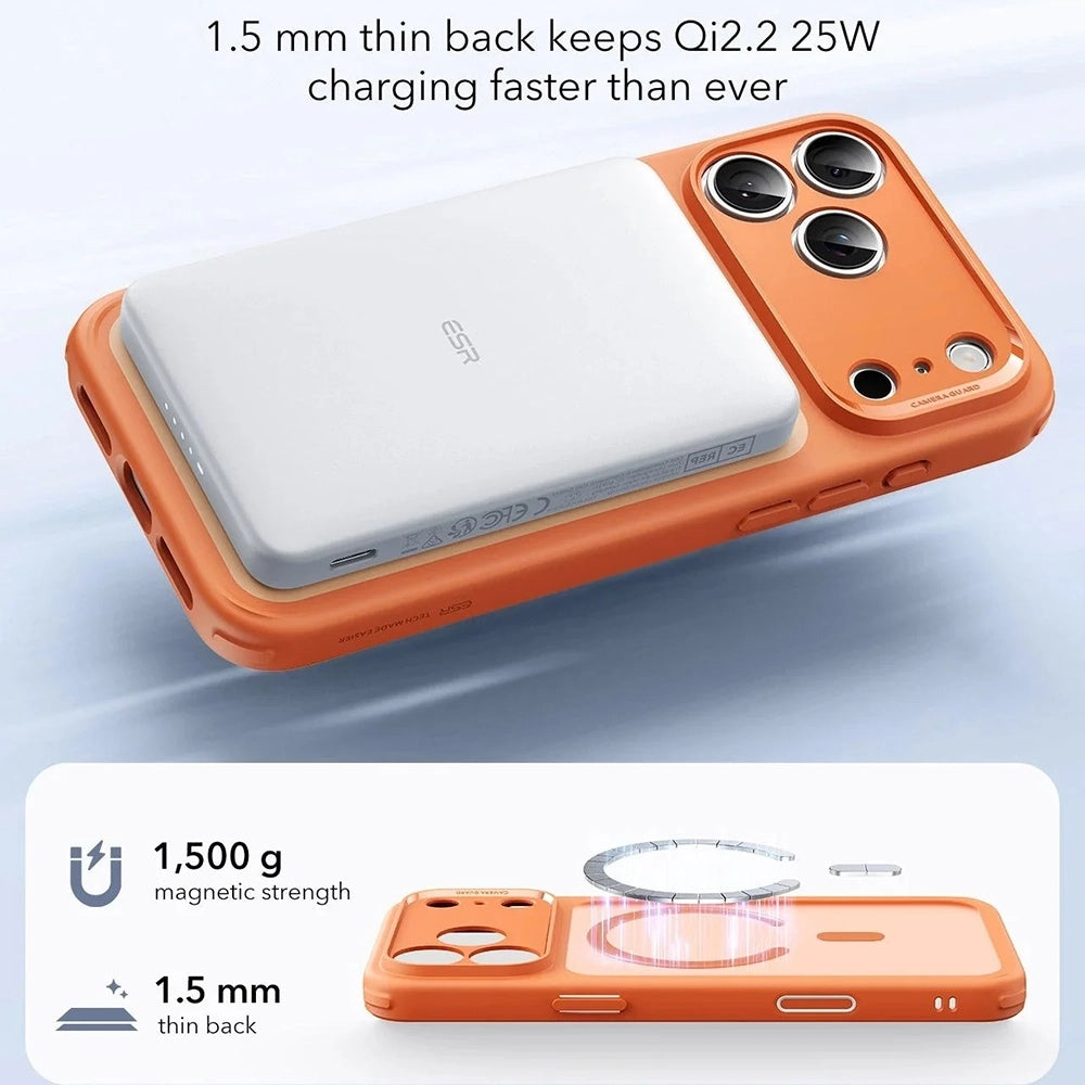 Husa de protectie ESR Classic Hybrid HaloLock compatibil cu iPhone 17 Pro Max, Frosted Orange