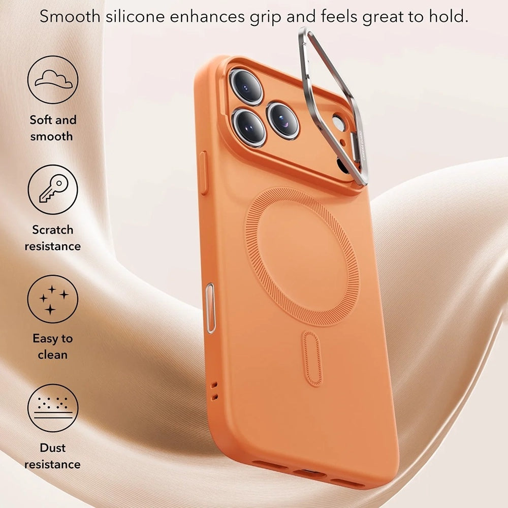 Husa de protectie ESR Cloud Soft HaloLock Kickstand compatibil cu iPhone 17 Pro Max, Portocaliu