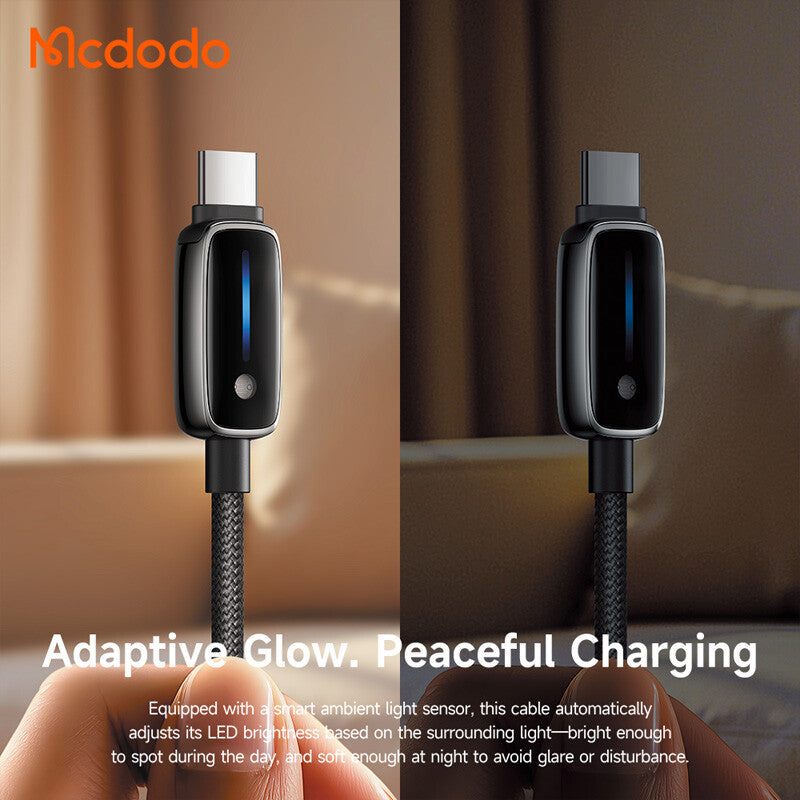 Cablu Mcdodo (CA-0020), with Auto Brightness Adjustment, USB-A to USB-C, 6A, 1.2m, Negru