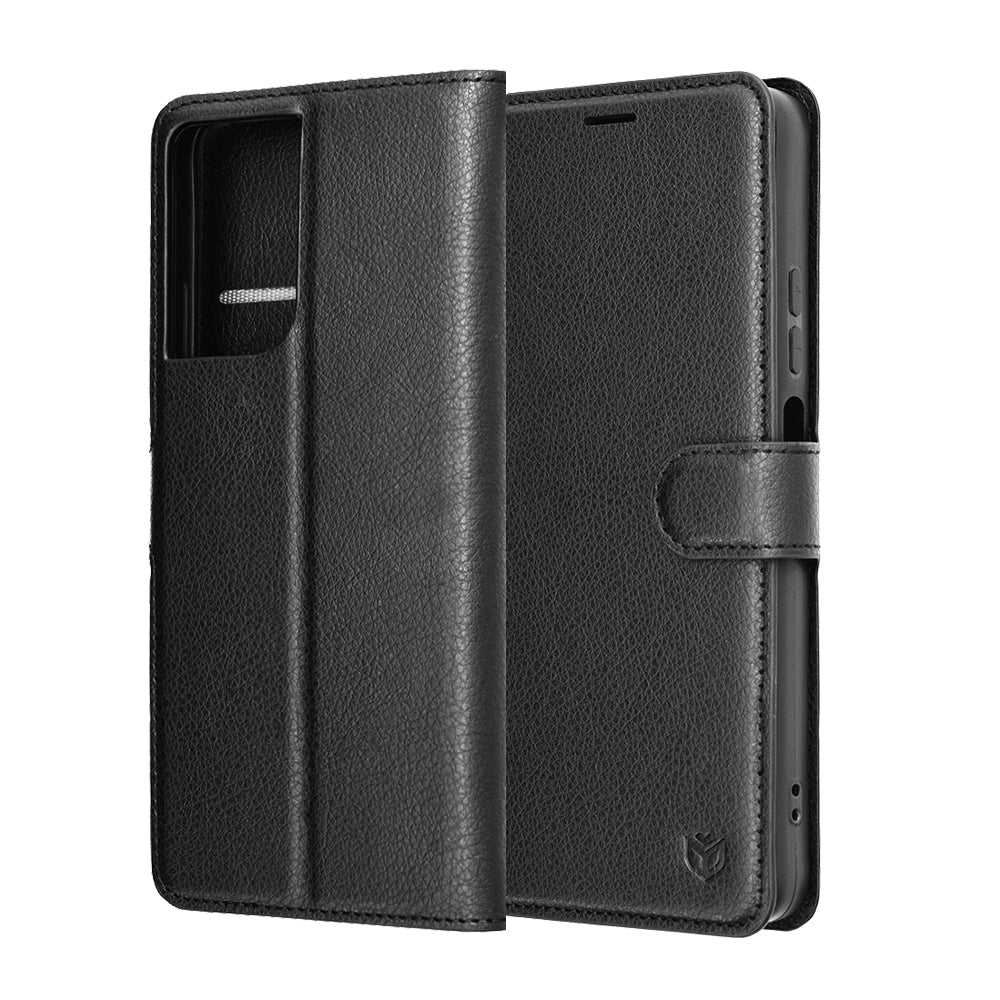 Husa de protectie Techsuit Leather Folio compatibil cu Motorola Moto G06, Negru