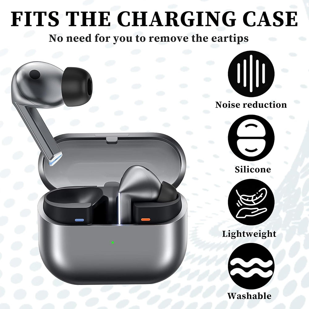 Casti Techsuit (set de 3) Replacement Ear Tips AirVibe (ET3) -for Samsung Galaxy Buds 3 Pro, Premium Silicone S, M, L Sizes, Black
