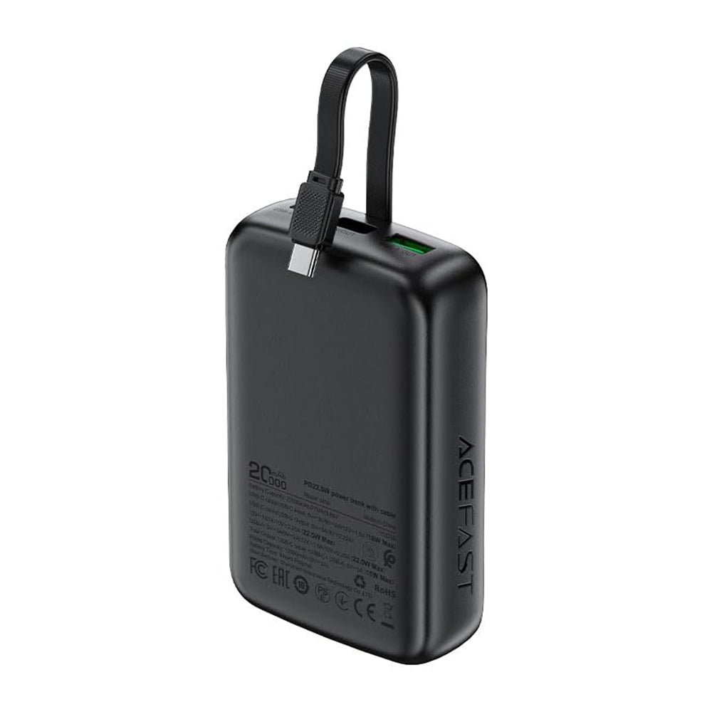 Baterie externa Acefast M14-20000, 20000mAh, USB-C, PD22.5W, Negru