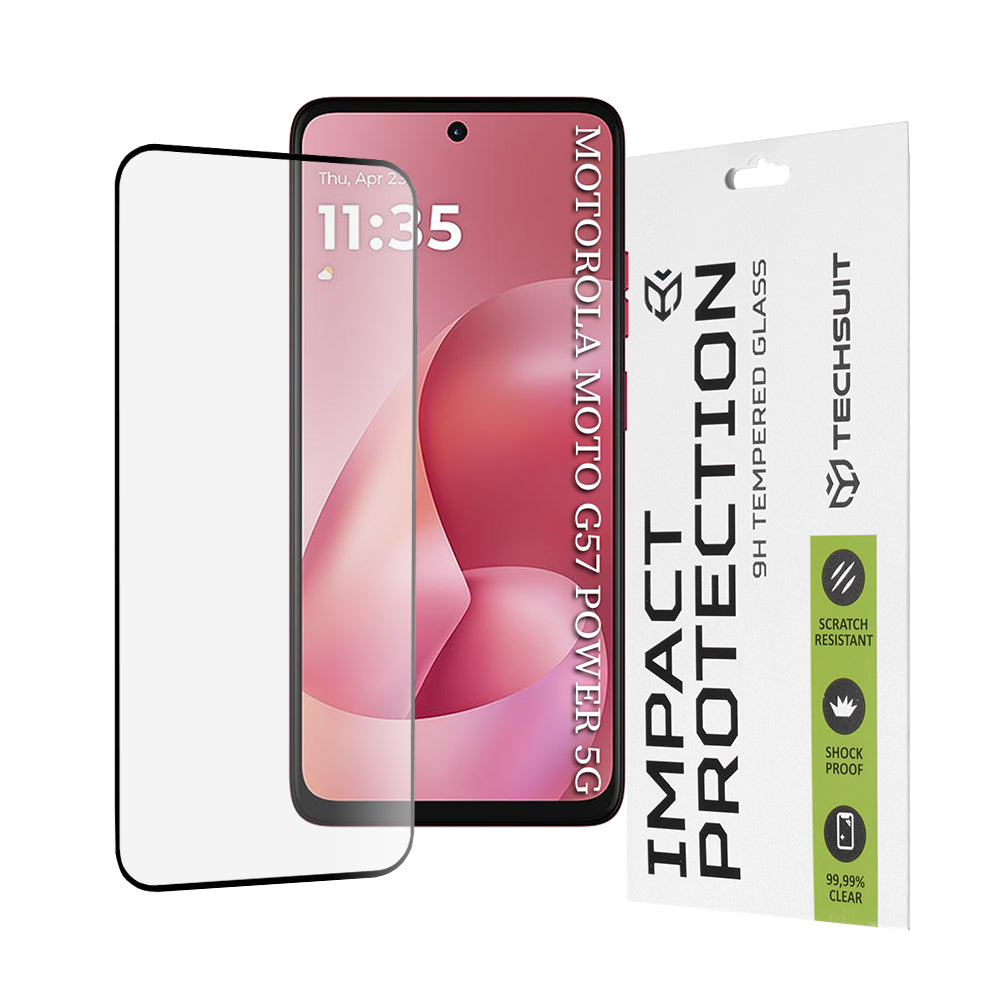 Folie de protectie Techsuit 111D Full Cover / Full Glue Glass compatibil cu Motorola Moto G57 Power / G67 Power, Negru