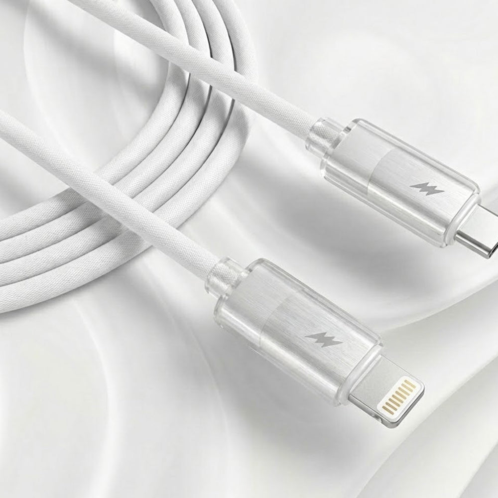 Cablu Lito Liquid Silicone (LD07), Type-C to Lightning, Fast Charging, Anti-freeze, Anti-fire, Alb