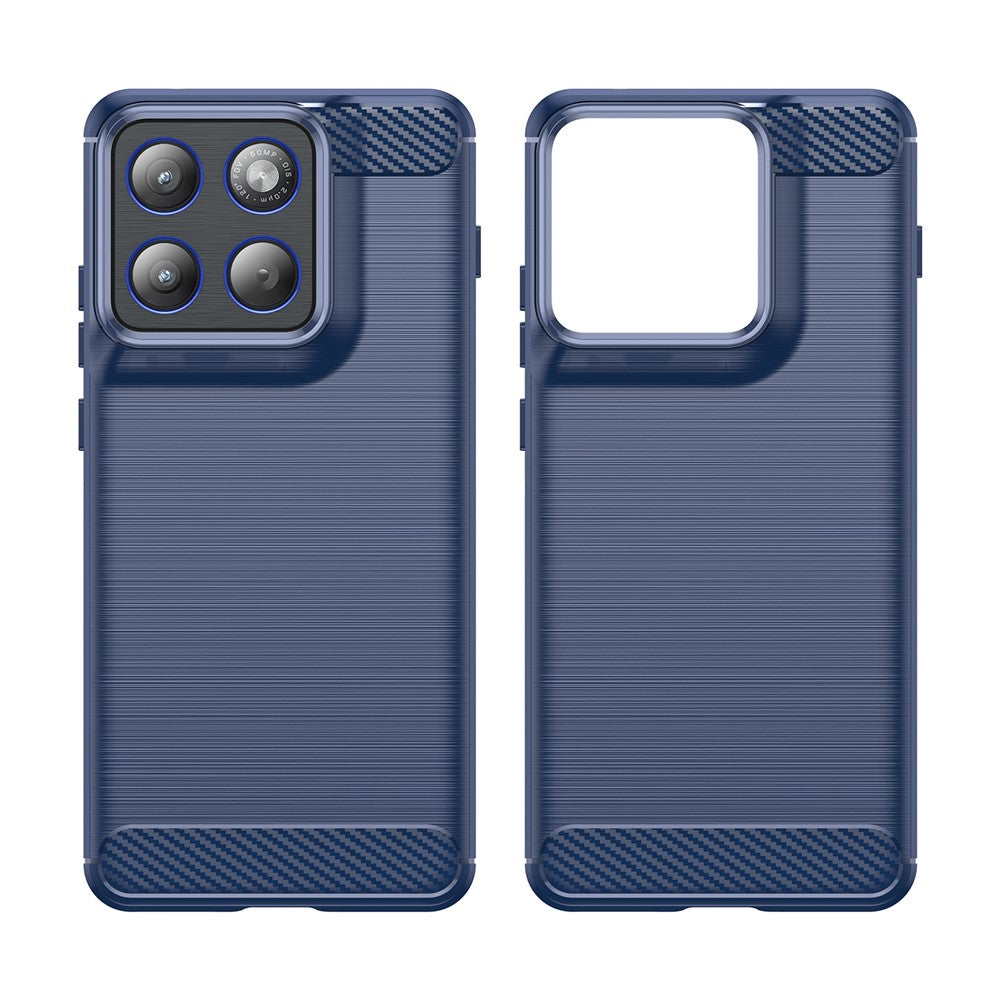 Husa de protectie Techsuit Carbon Silicone compatibil cu Motorola Edge 70, Albastru