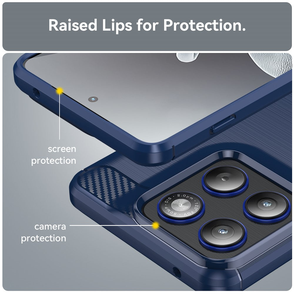 Husa de protectie Techsuit Carbon Silicone compatibil cu Motorola Edge 70, Albastru
