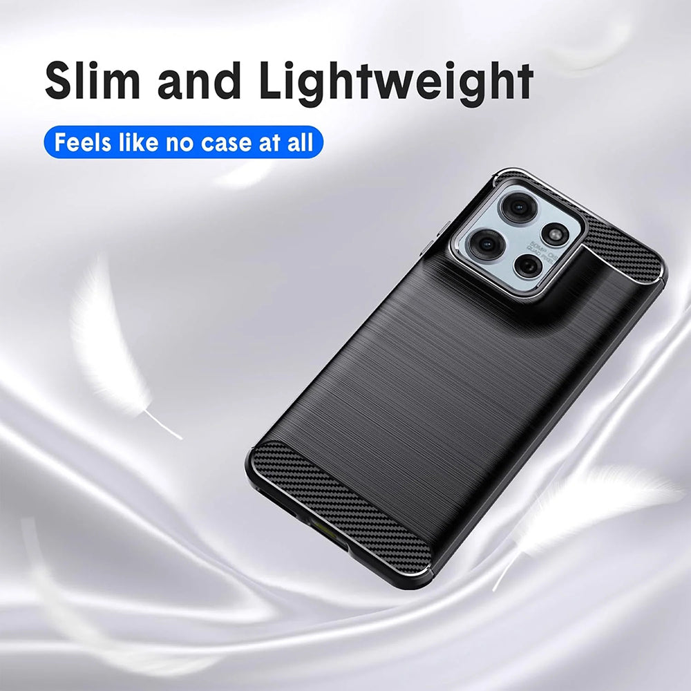 Husa de protectie Techsuit Carbon Silicone compatibil cu Motorola Moto G57 Power / G67 Power, Negru