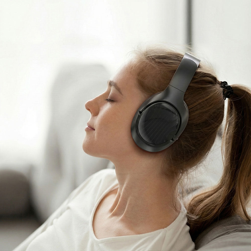 Casti Acefast Wireless Headset (H5), Type-C, Bluetooth 5.4, ANC, Noise Reduction, 3D Sense, 500mAh, Professional Hi-Fi, Alb