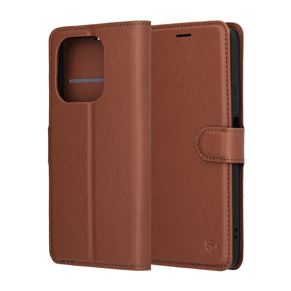 Husa de protectie Techsuit Leather Folio compatibil cu Honor 400 Smart 5G / 400 Smart 4G / X7d 4G, Maro