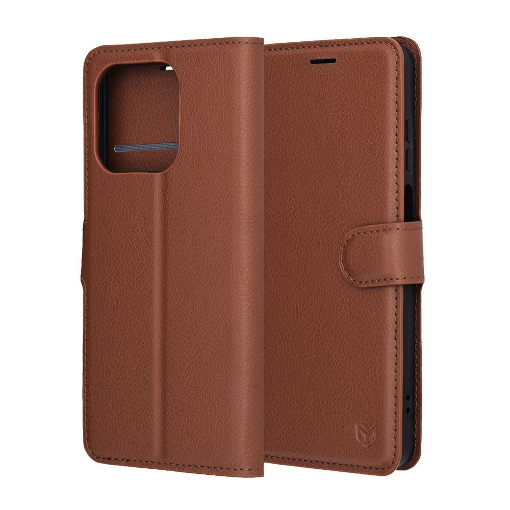 Husa de protectie Techsuit Leather Folio compatibil cu Honor X5c Plus, Maro
