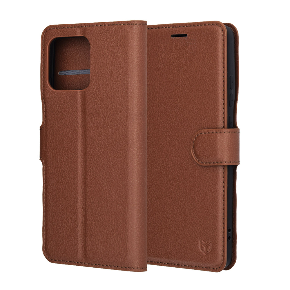 Husa de protectie Techsuit Leather Folio compatibil cu Motorola Edge 70, Maro