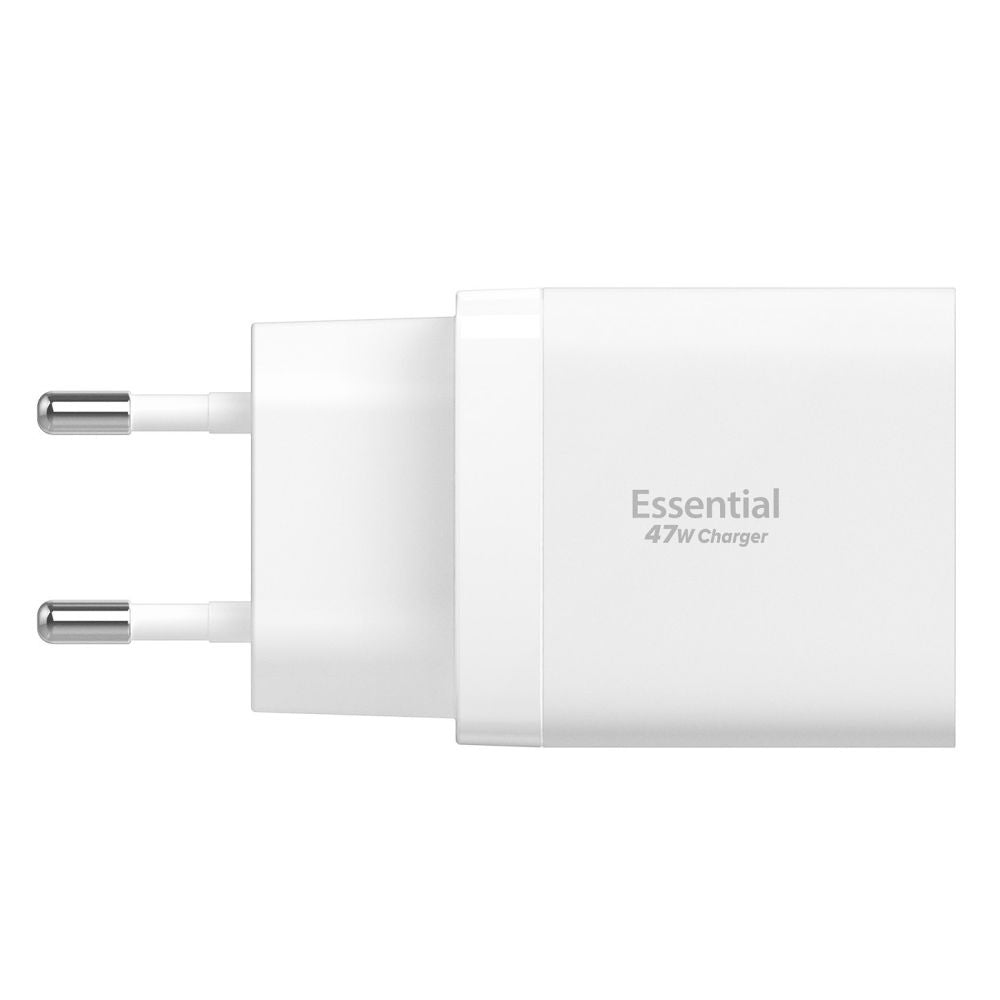 Incarcator Spigen Essential EE472EU (ACH08707), 2x Type-C, Fast Charging, Quantum Boost, 47W, Alb