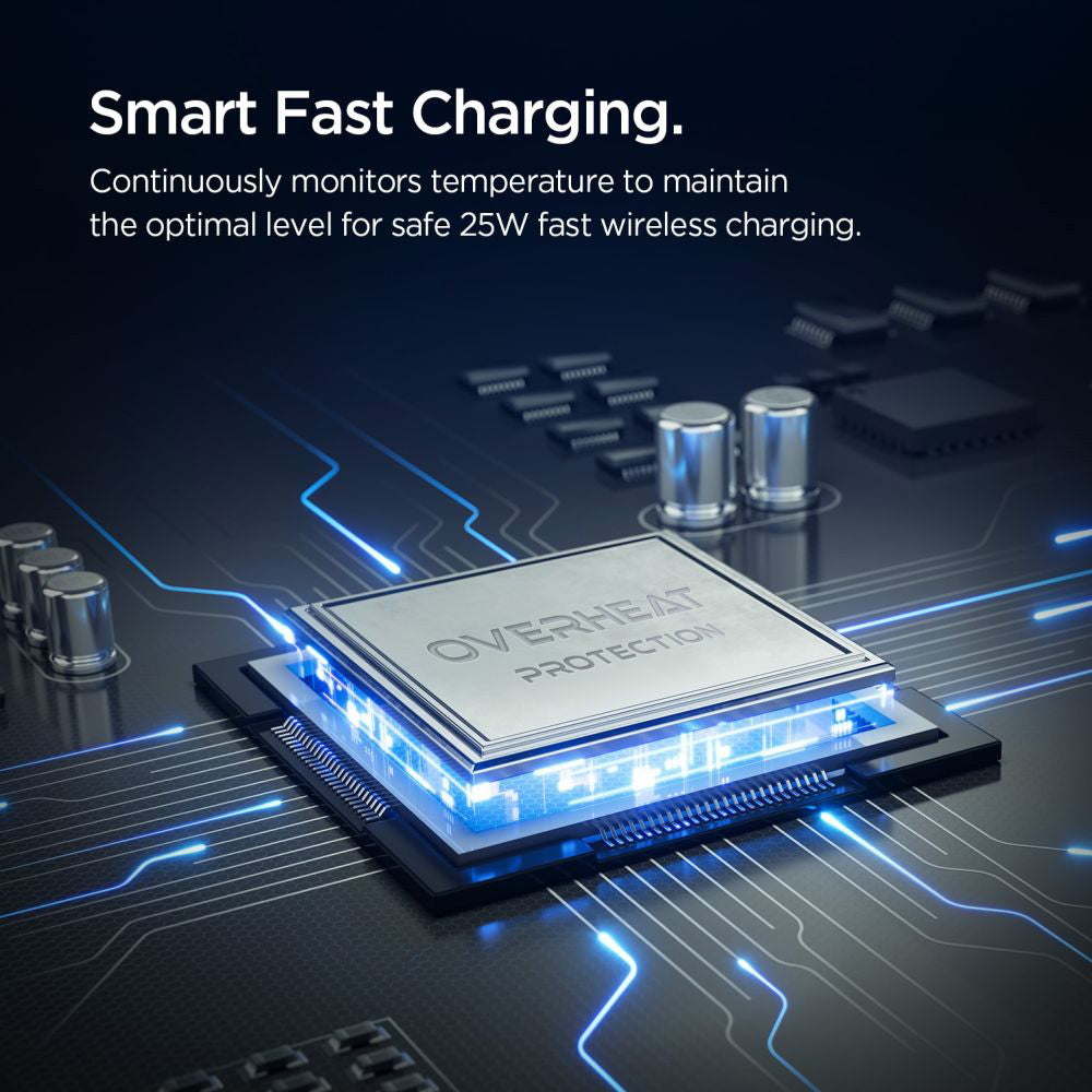Suport Spigen with Wireless Charging Essential EV25MFAQ (ACP10511), MagSafe, Fast Charging, for Air Vent, 25W- Black