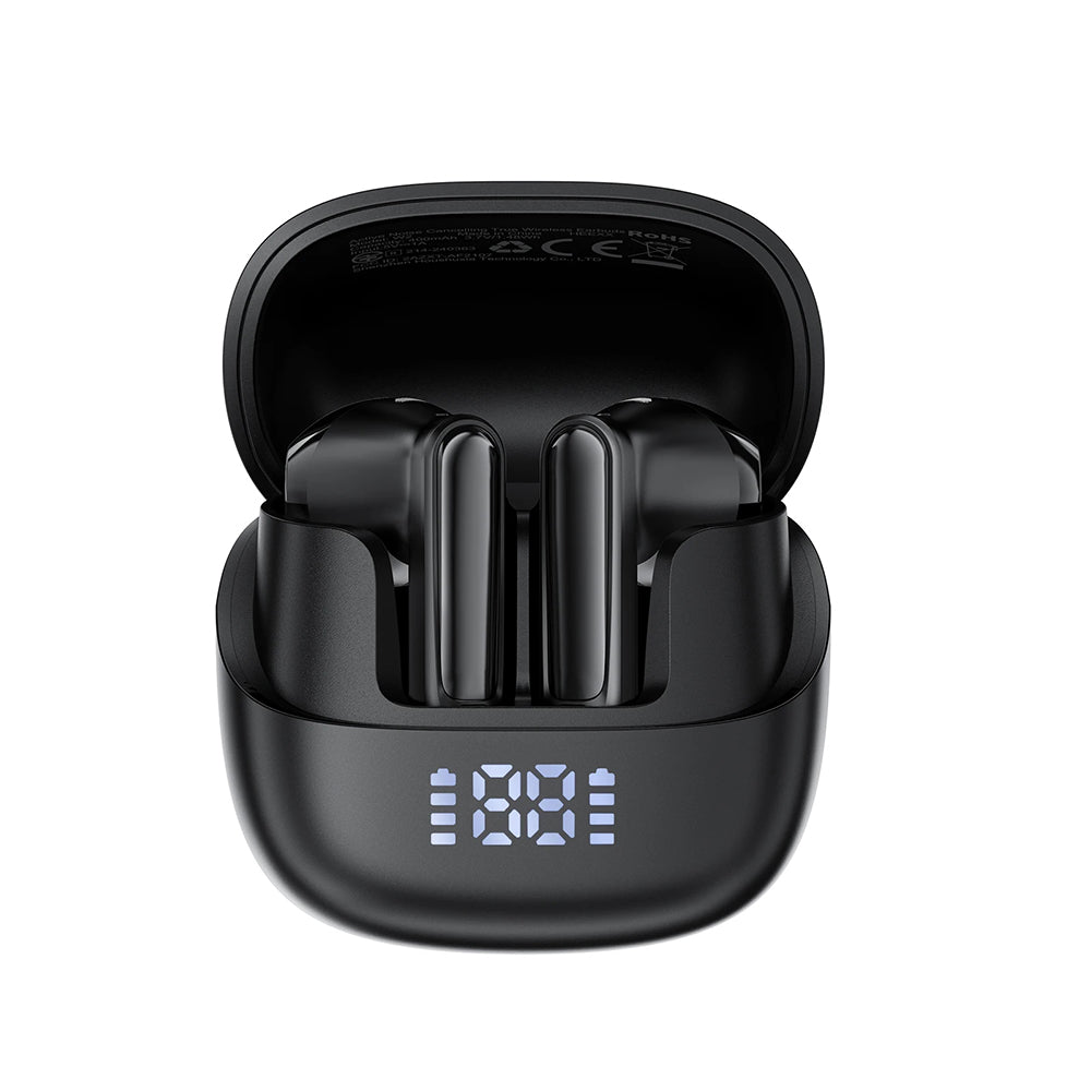 Casti Acefast (W2), TWS, Bluetooth 5.4, 4-Mic ENC, IPX4, 400mAh, LED Digital Display, Magnetic Design, Negru