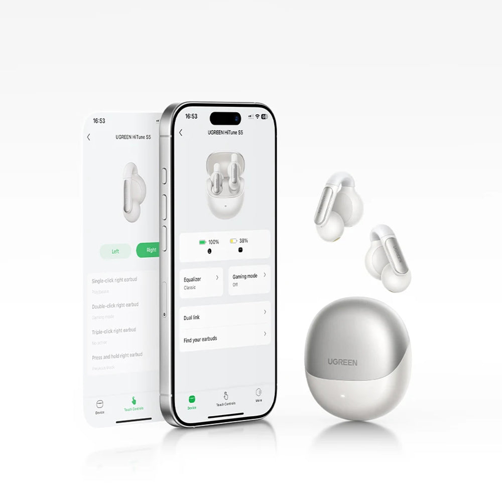 Casti Ugreen HiTune S5 True WS210 (45760), Smart Call Noise Reduction, True Wireless, IPX5, Low Latency, Negru