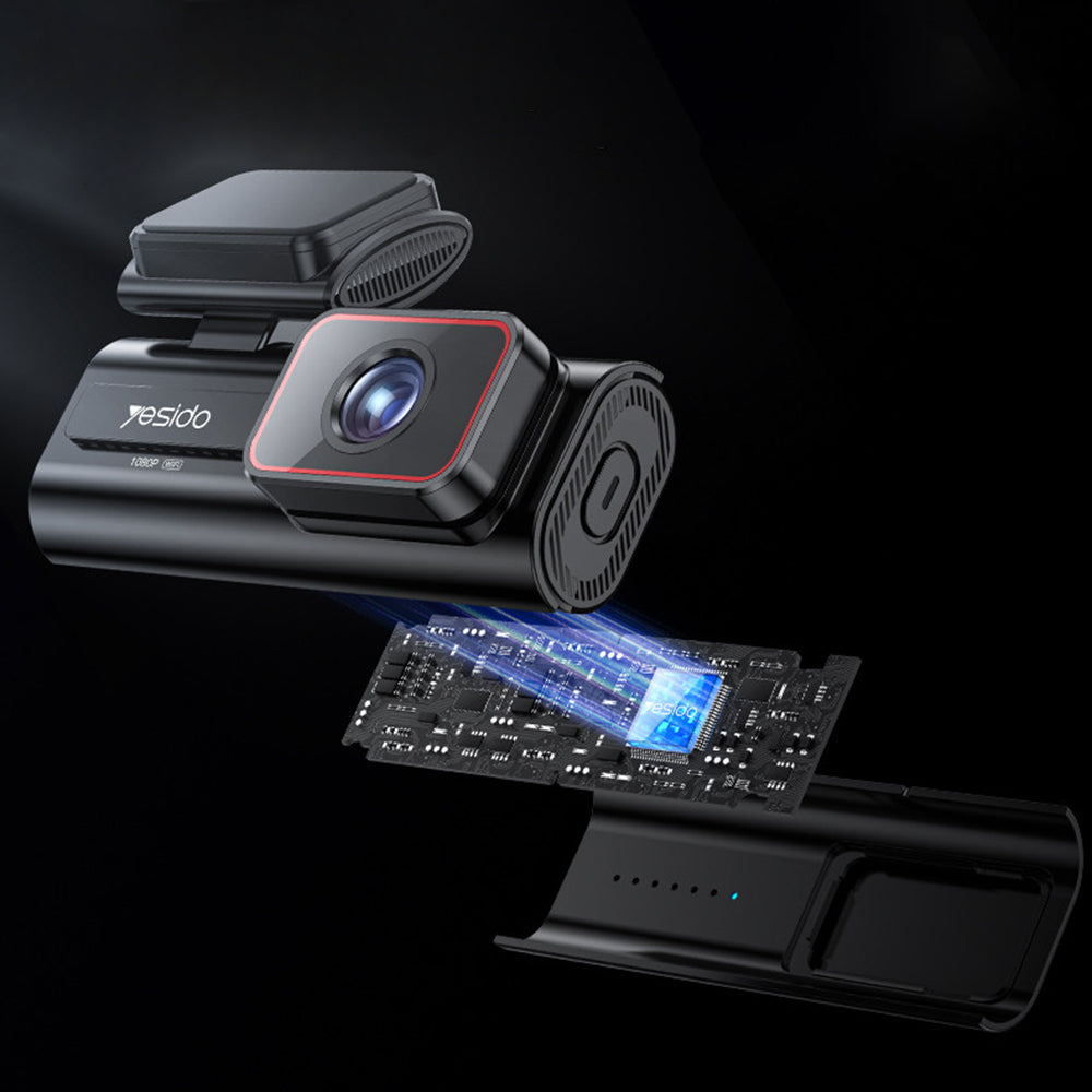 Gadget Yesido Dash Camera (KM21), Full HD 1080p, 145° Angle Range, 1.47" IPS Built-in Screen, Negru