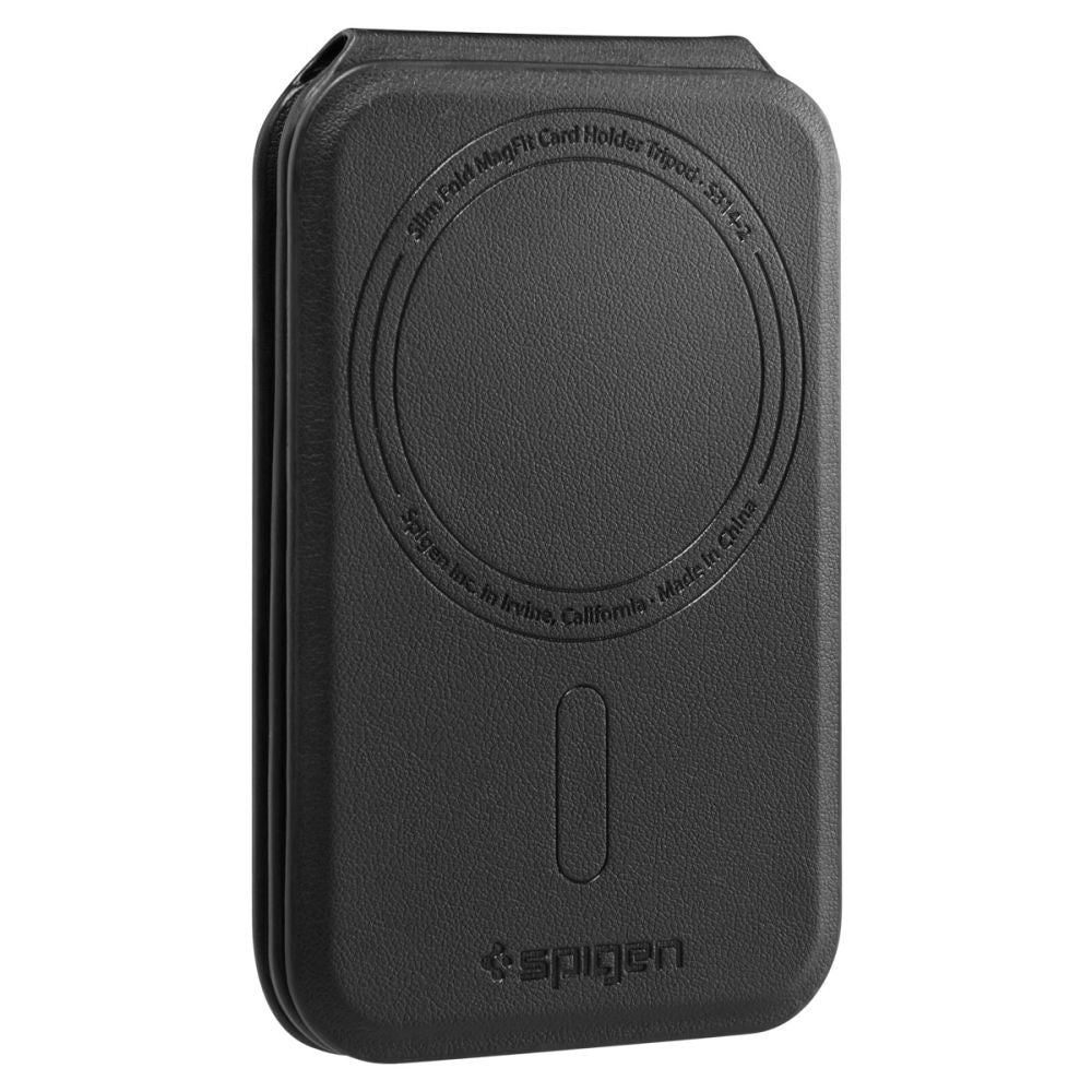 Suport Spigen Card MagSafe Slim Fold Tripod S314-2 (AFA10406), for Phone, Universal, Magnetic, Stand, PU Leather, Negru