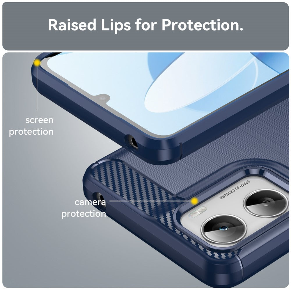 Husa de protectie Techsuit Carbon Silicone compatibil cu Motorola Moto G06 / Moto G06 Power, Albastru